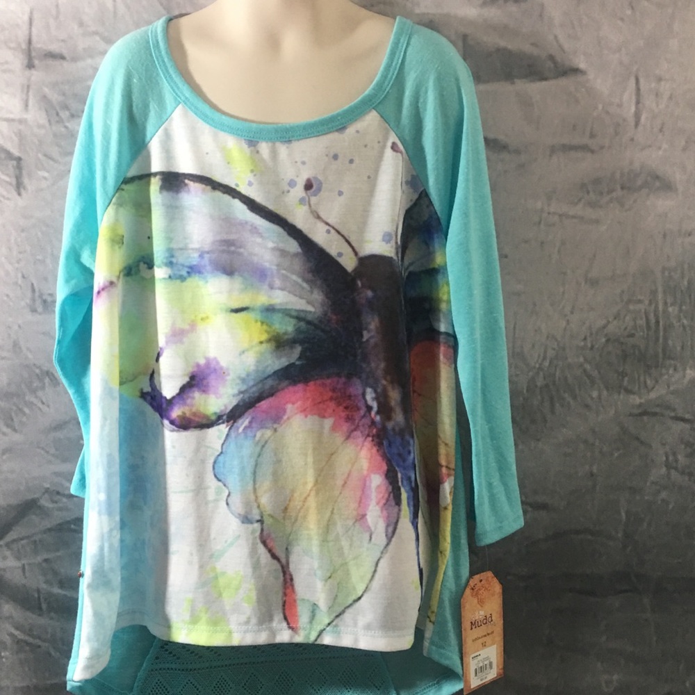 Mudd Girls butterfly shirt